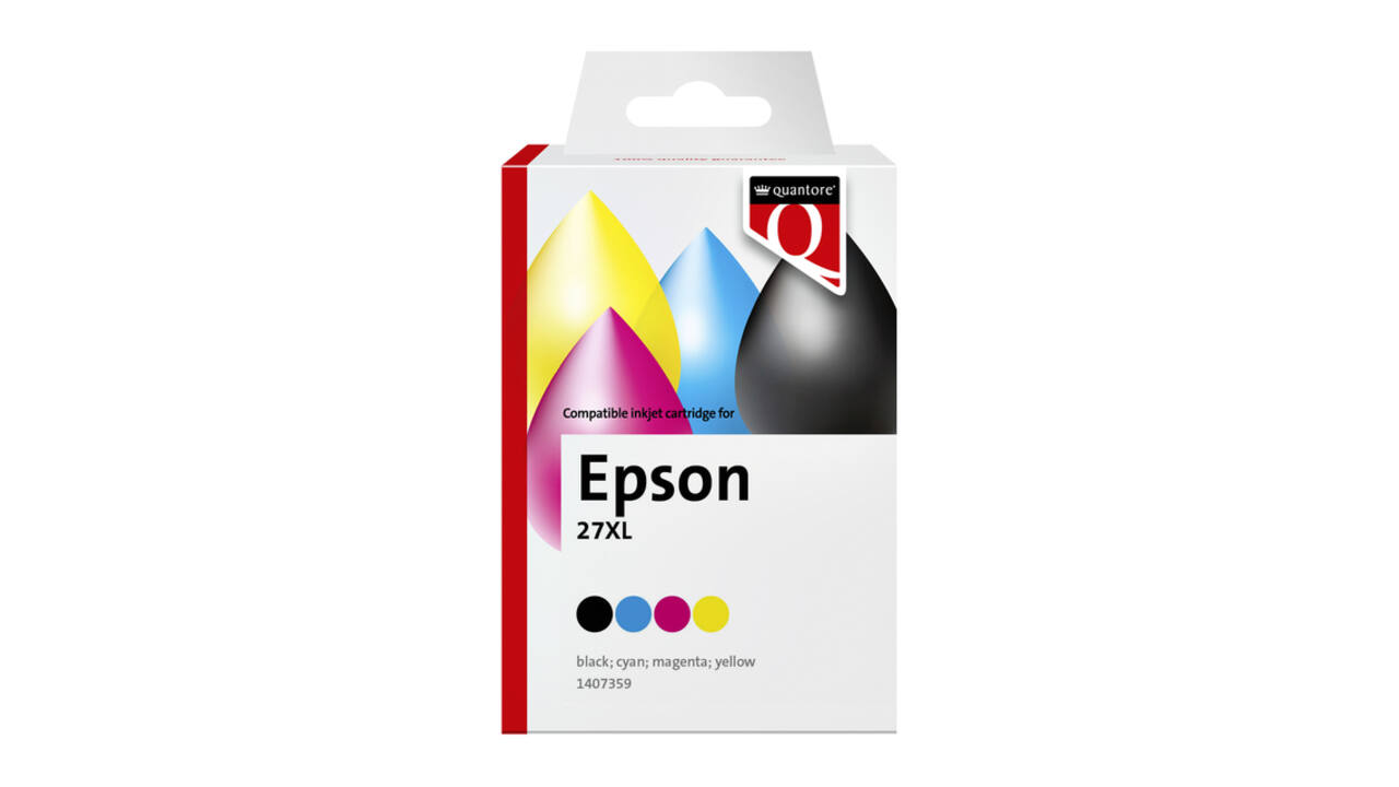 Inktcartridge Quantore alternatief tbv Epson 27XL zwart+3kleur