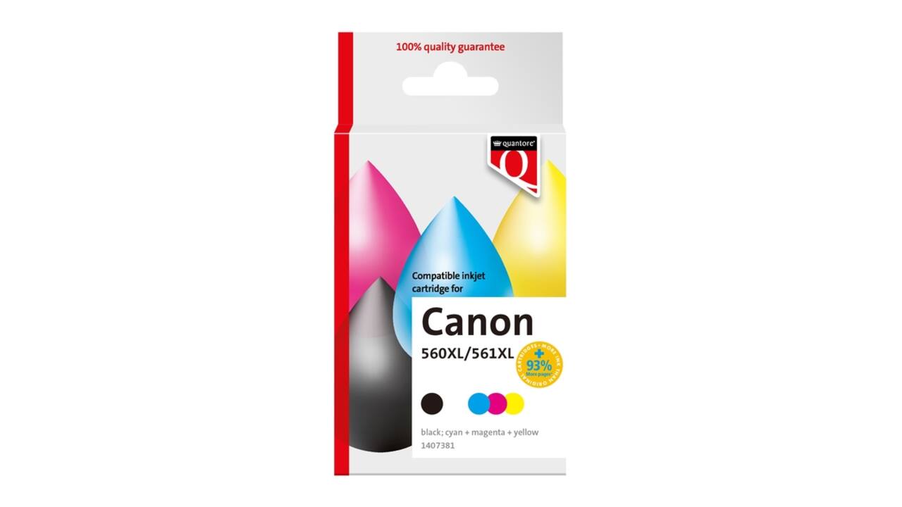 Inktcartridge Quantore alternatief tbv Canon PG560XL CL561XL zwart + kleuren