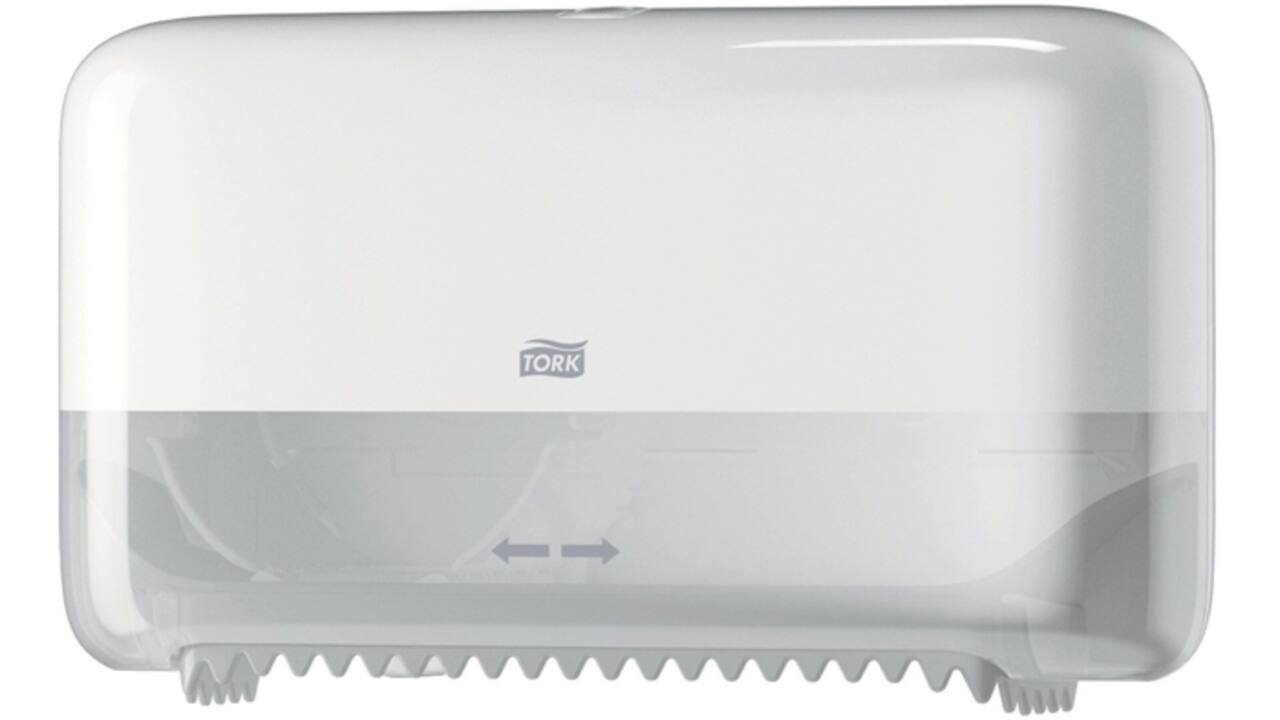 Toiletpapierdispenser Tork T7 Elevation Optiserve Coreless medium duo wit 558040