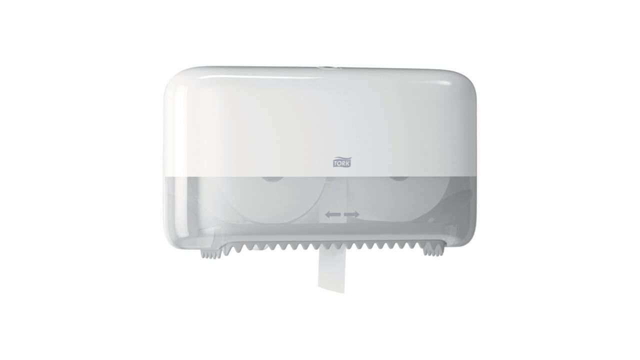 Toiletpapierdispenser Tork T7 Elevation Optiserve Coreless medium duo wit 558040