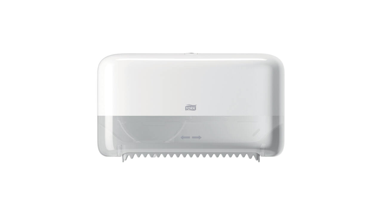 Toiletpapierdispenser Tork T7 Elevation Optiserve Coreless medium duo wit 558040