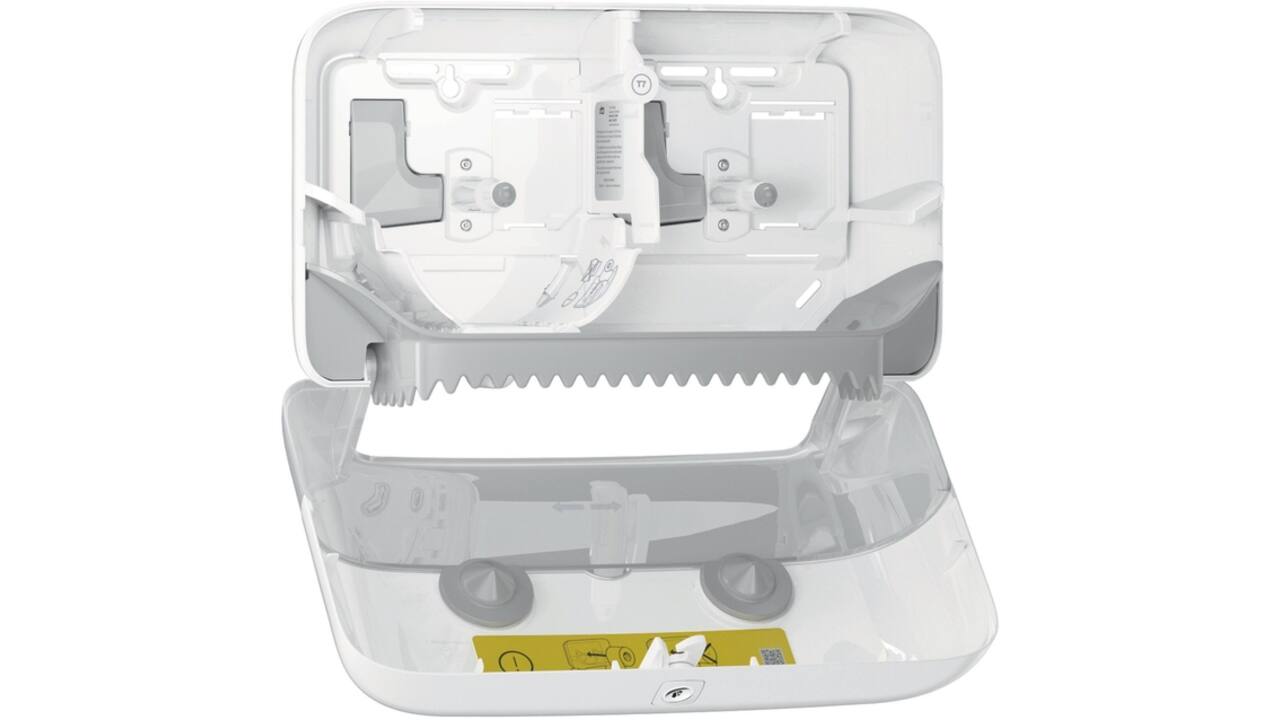 Toiletpapierdispenser Tork T7 Elevation Optiserve Coreless medium duo wit 558040