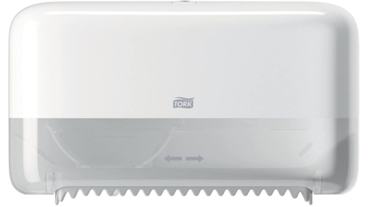 Toiletpapierdispenser Tork T7 Elevation Optiserve Coreless medium duo wit 558040