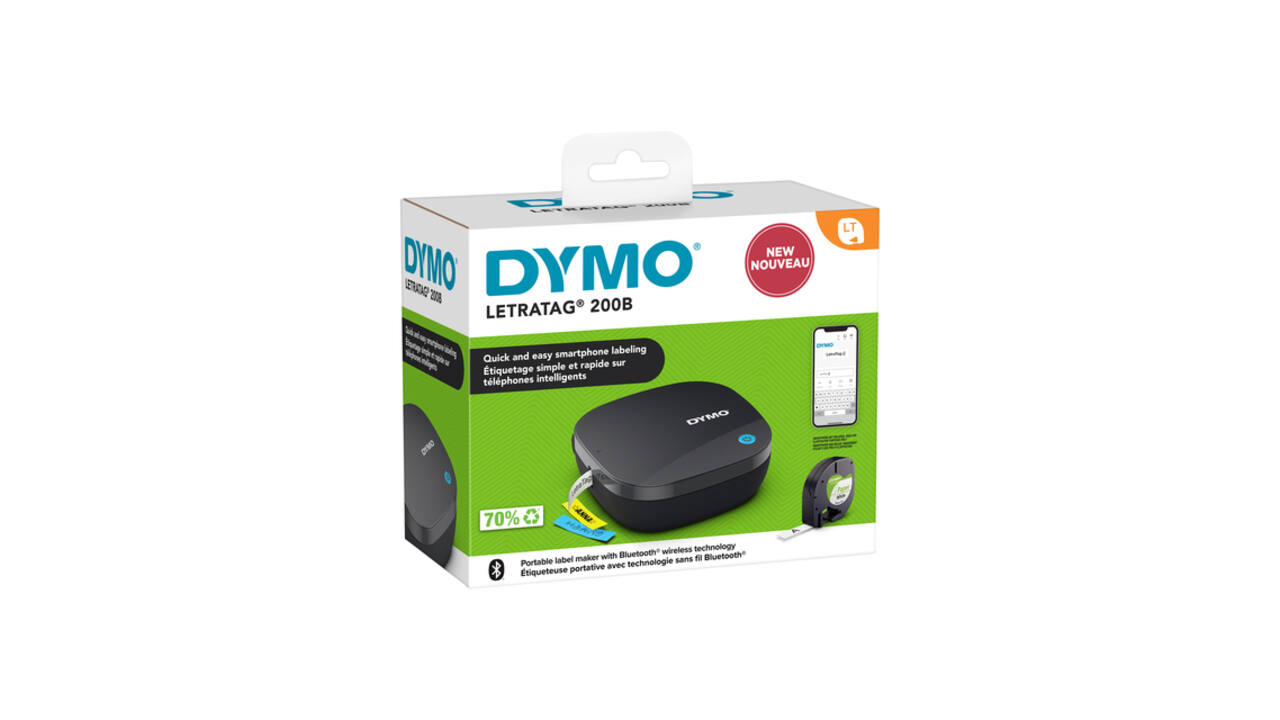 Labelprinter Dymo LetraTag 200B draagbaar bluetooth 12mm zwart