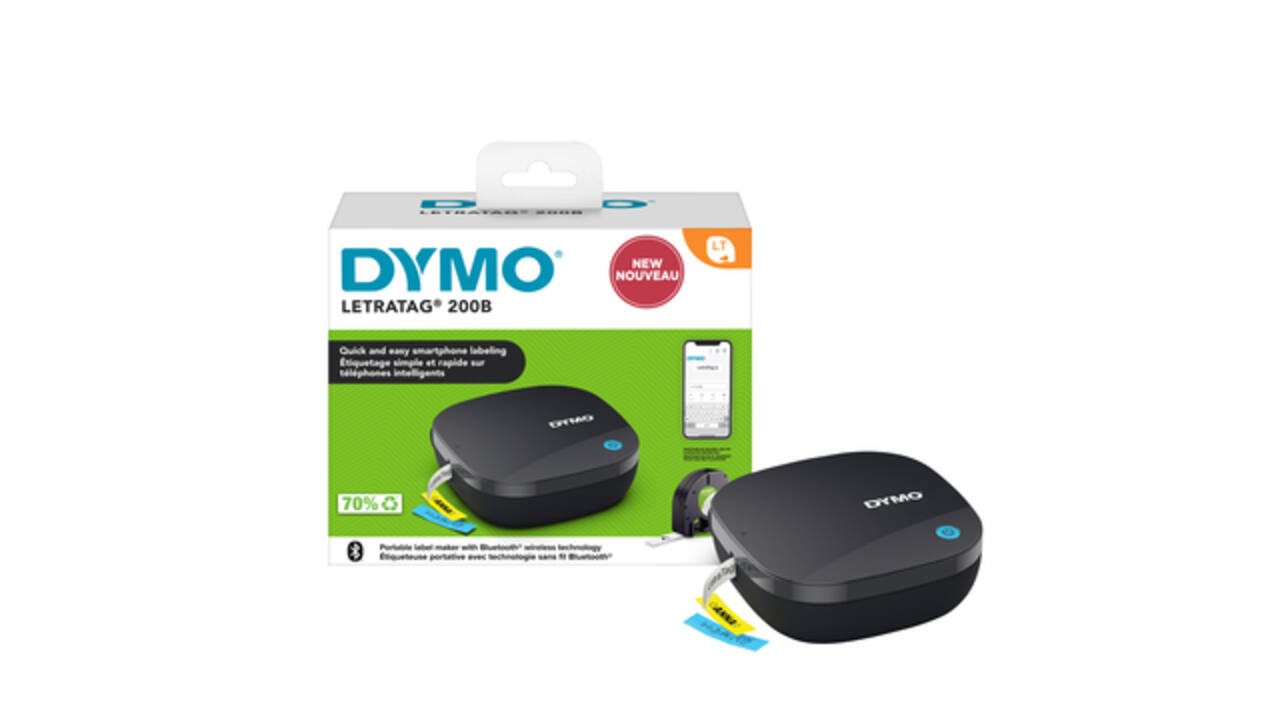 Labelprinter Dymo LetraTag 200B draagbaar bluetooth 12mm zwart