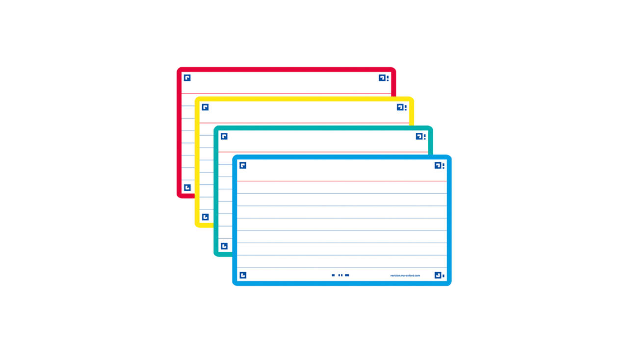 Flashcard Oxford 2.0 75x125mm 80 vel 250gr lijn assorti