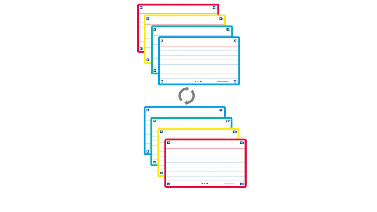 Flashcard Oxford 2.0 75x125mm 80 vel 250gr lijn assorti