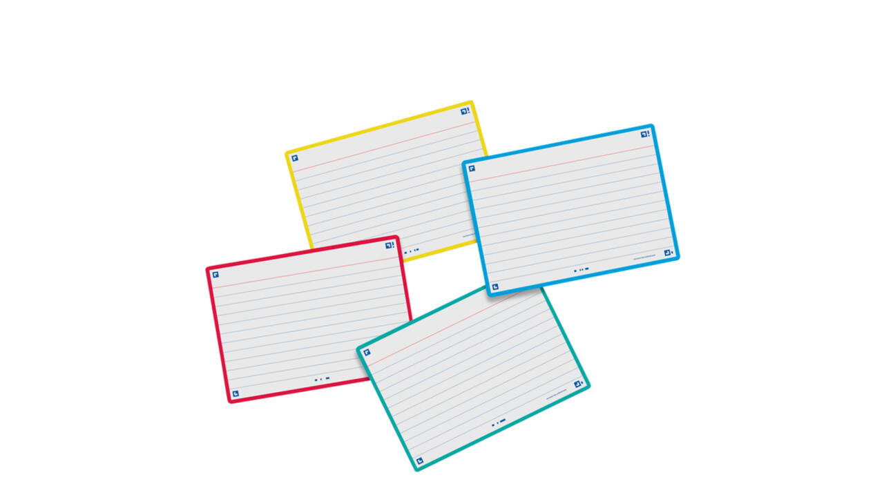 Flashcard Oxford 2.0 75x125mm 80 vel 250gr lijn assorti