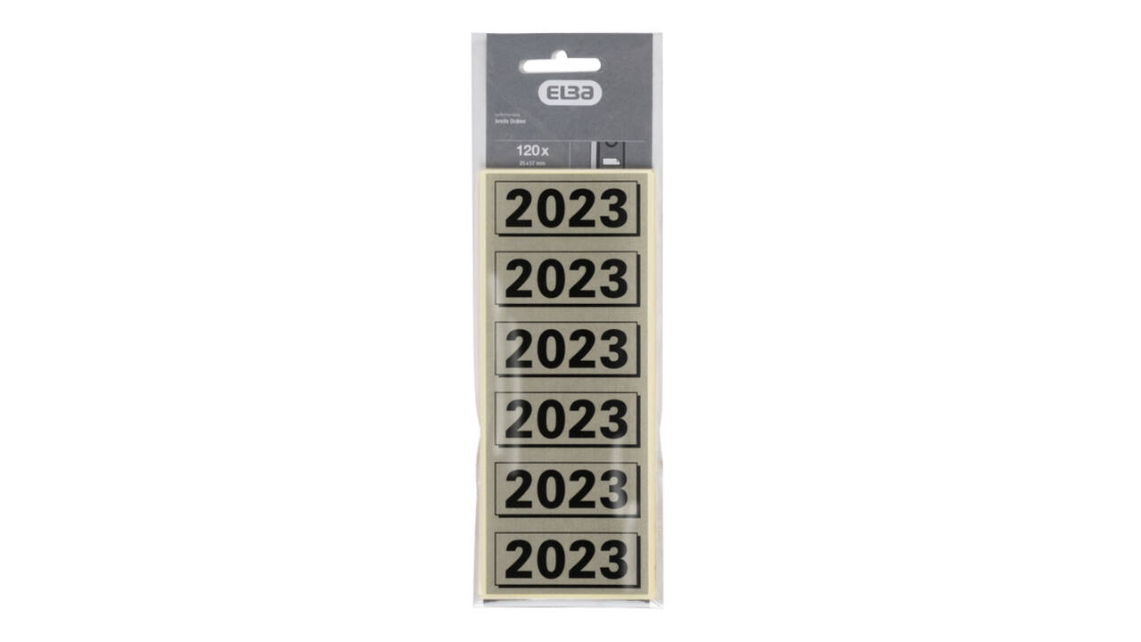 Rugetiket Elba 2023 57x25mm grijs