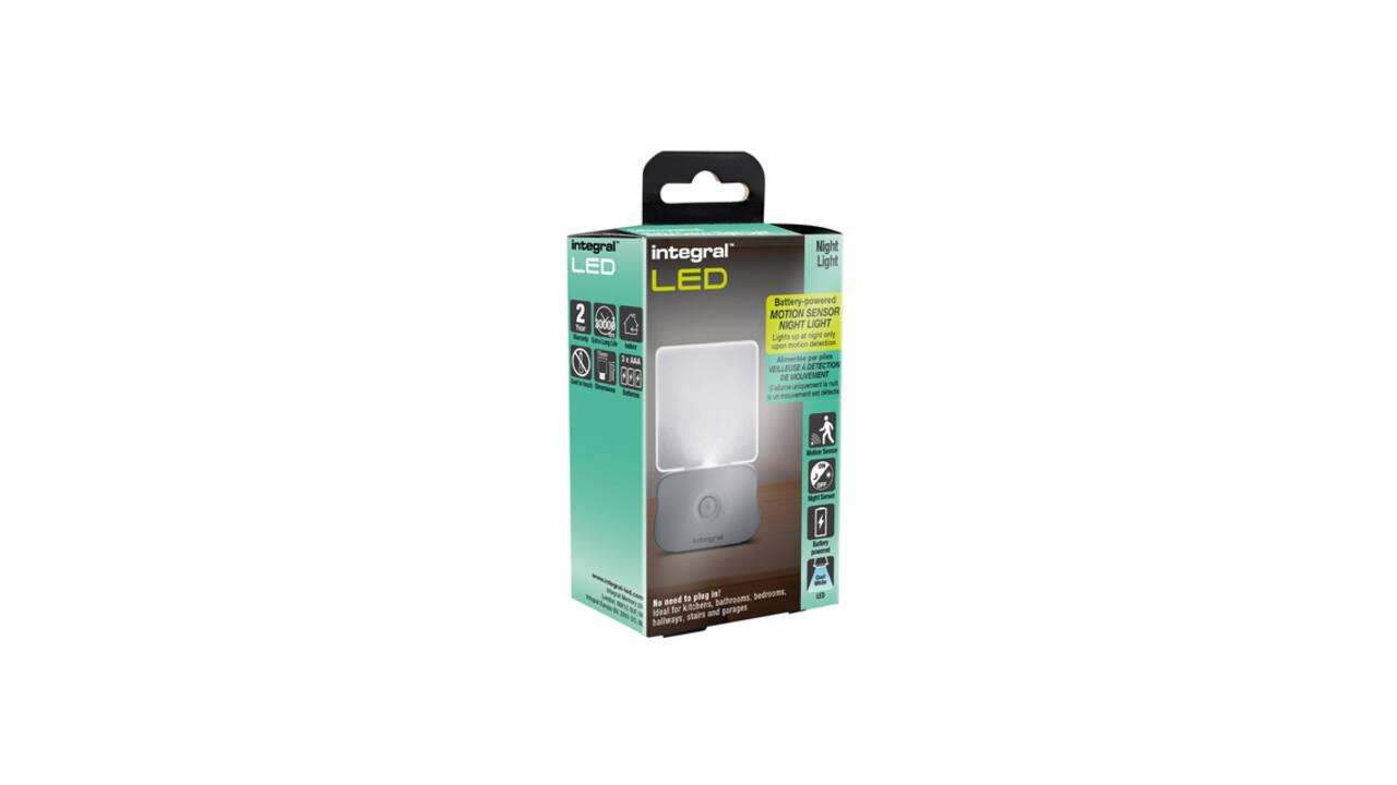 Led nachtlamp Integral 4000K koel wit 0.5W 7lumen sensor op batterijen