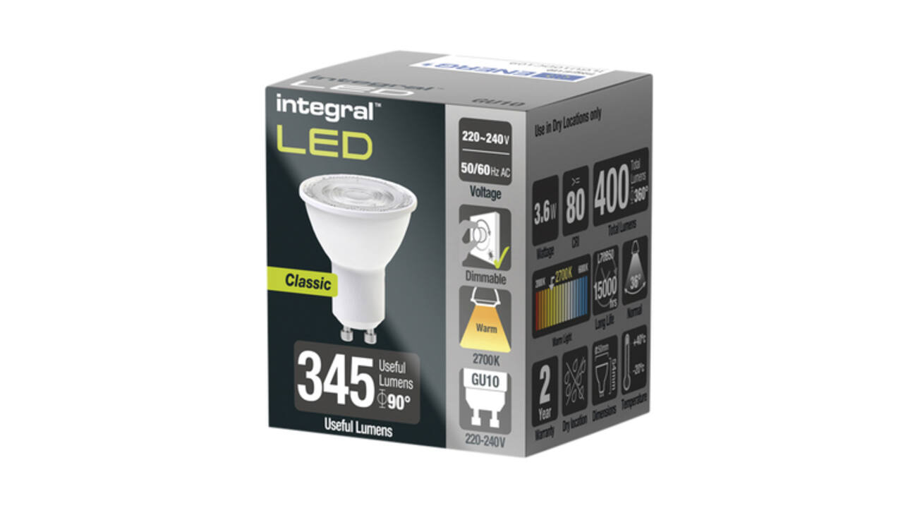 Ledlamp Integral GU10 2700K warm wit 3.6W 400lumen
