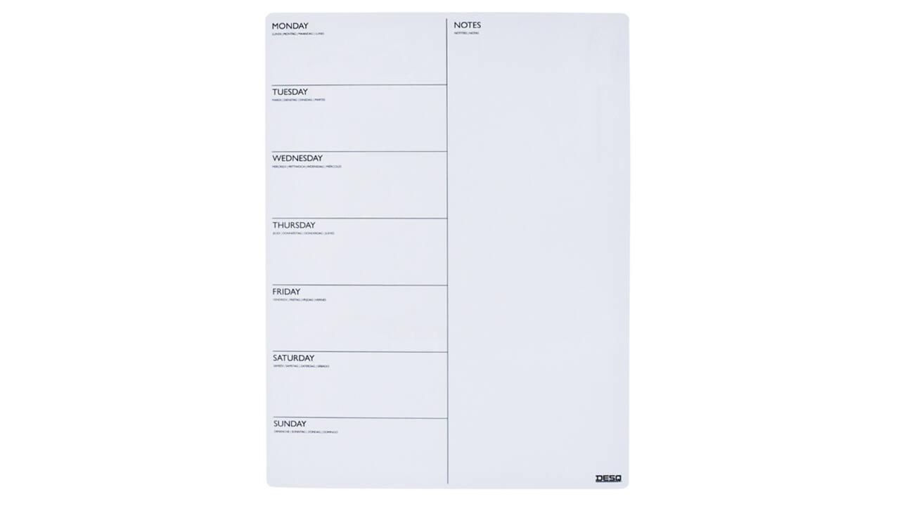 Magnetische planner Desq week 40x30cm magnetisch