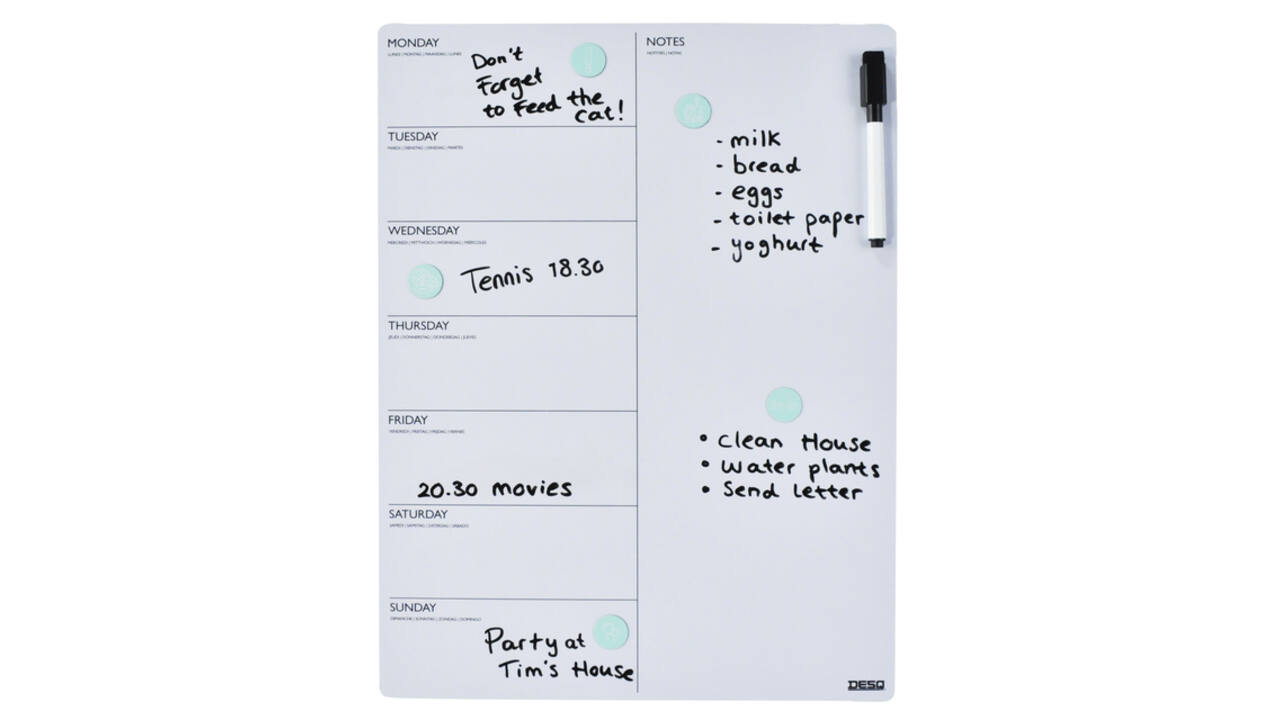 Magnetische planner Desq week 40x30cm magnetisch