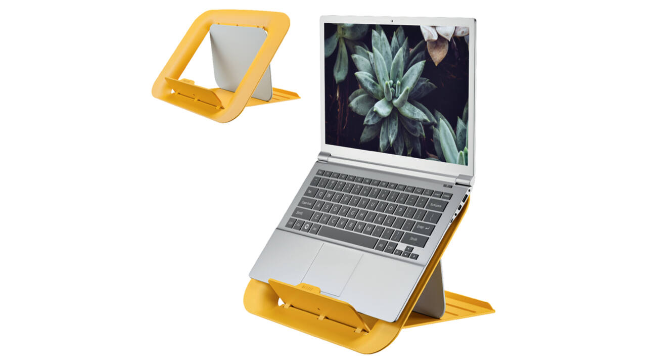 Laptopstandaard Leitz Ergo Cosy verstelbaar recyled geel
