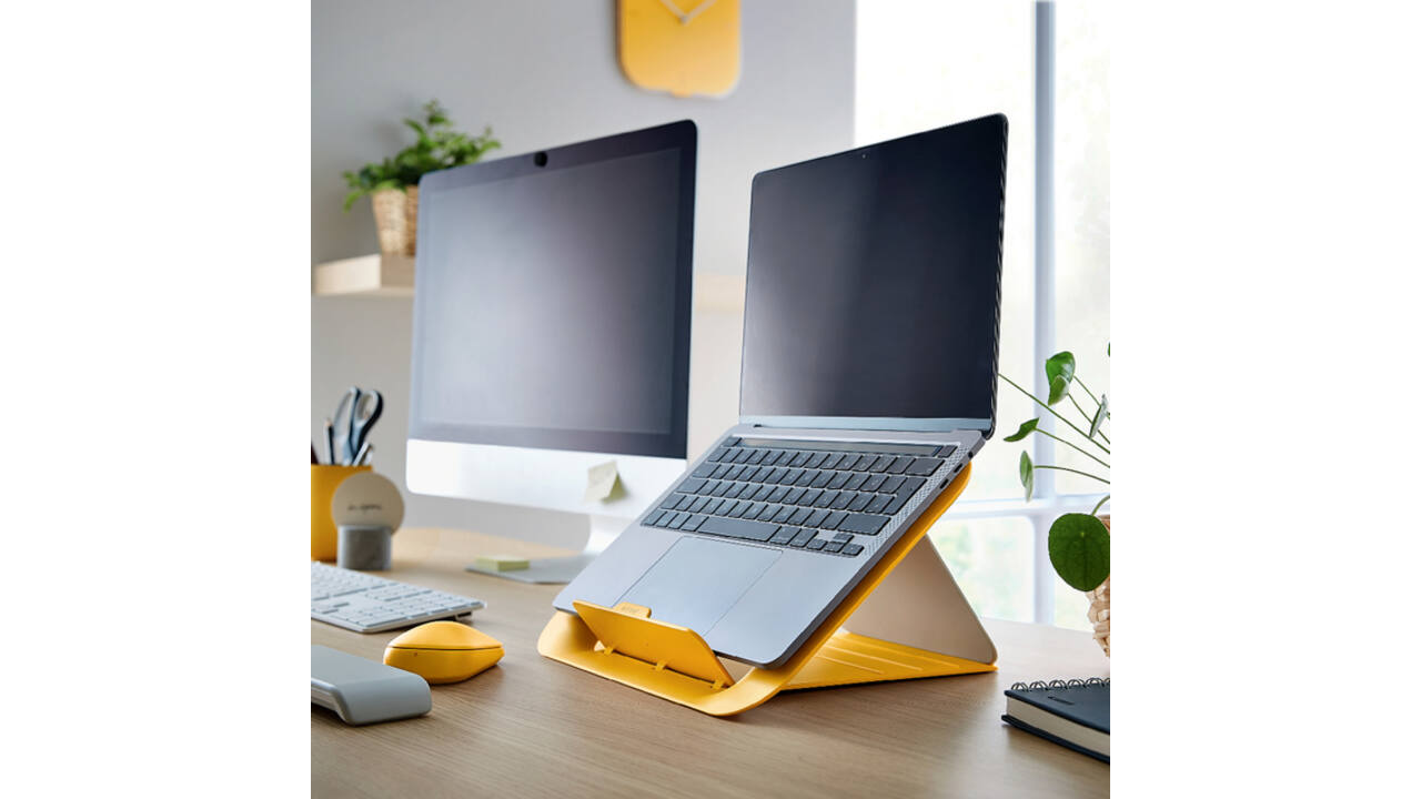 Laptopstandaard Leitz Ergo Cosy verstelbaar recyled geel