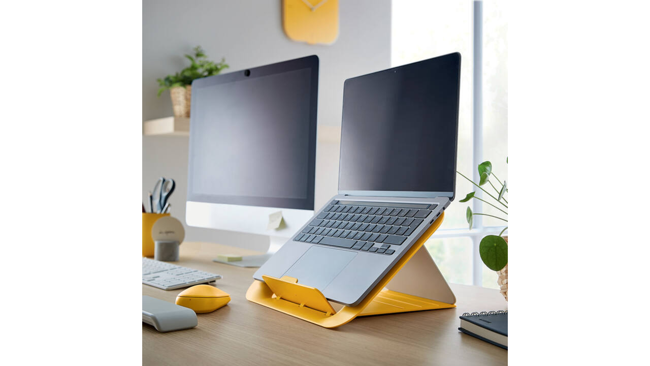 Laptopstandaard Leitz Ergo Cosy verstelbaar recyled geel