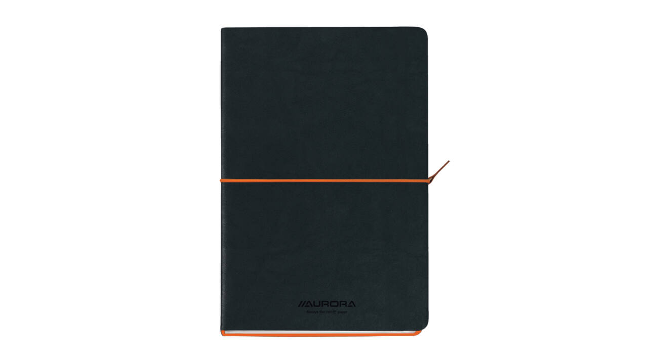Notitieboek Aurora Tesoro A5 192blz lijn 80gr oranje