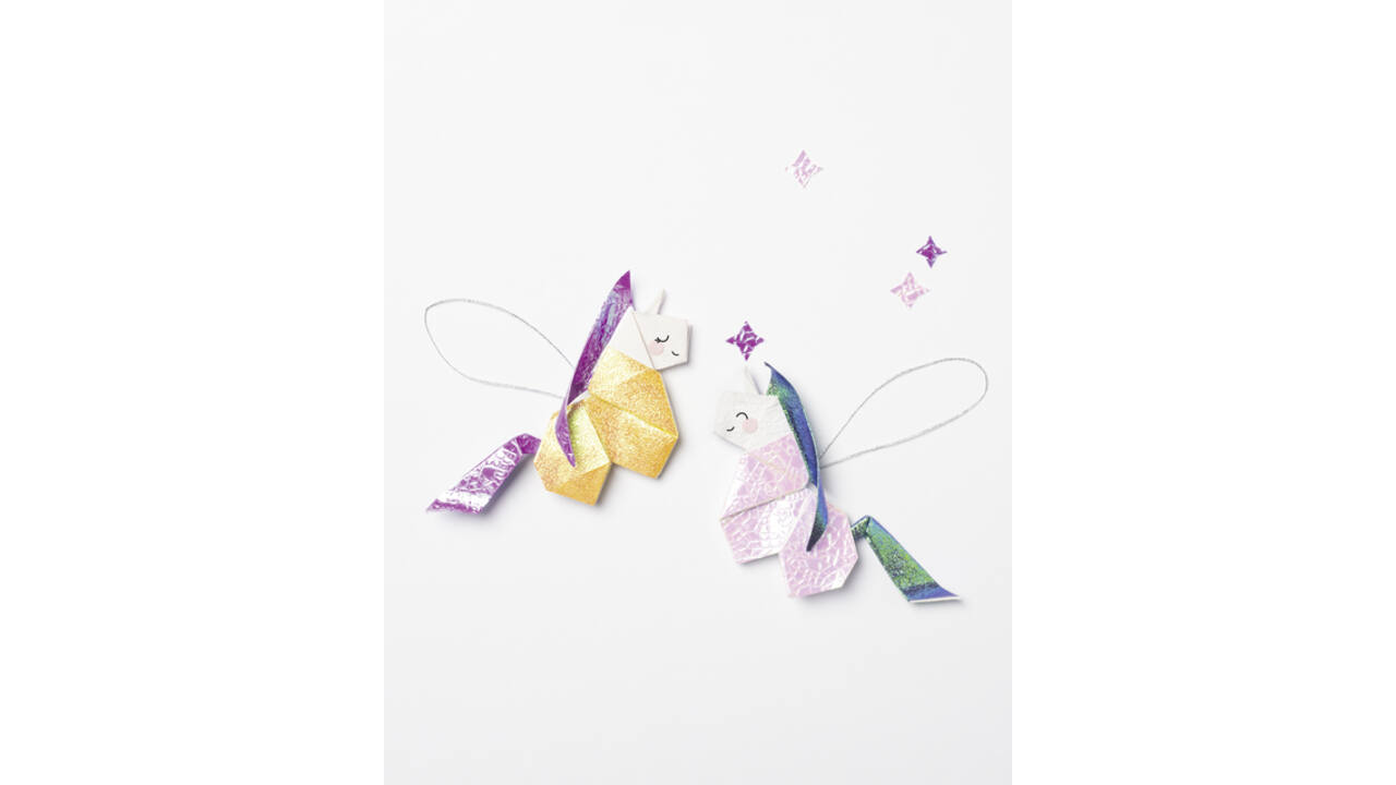 Vouwblaadjes Folia 75gr 14x14cm 50 vel 2zijdig iriserend embossing ass