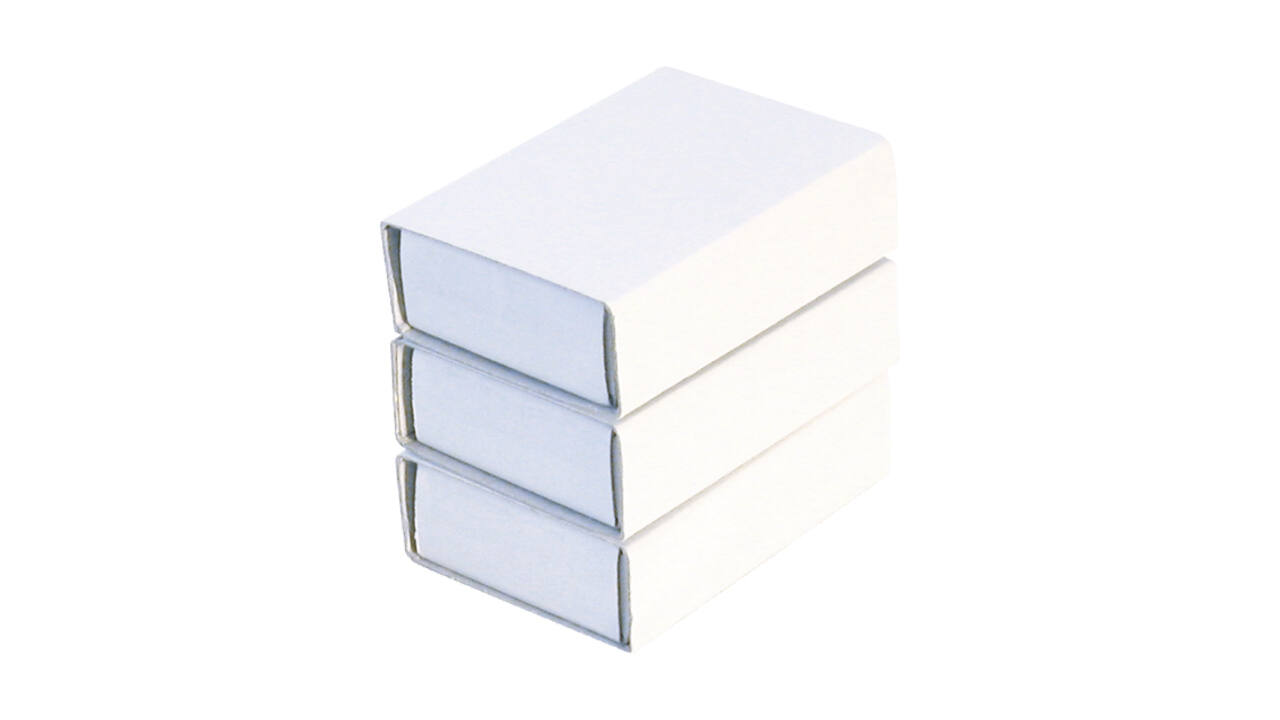 Luciferdoosjes Folia klein 53x37x11mm 10 stuks wit