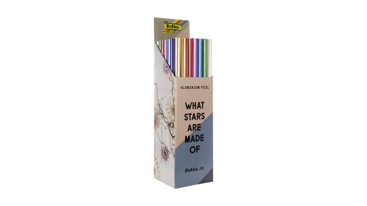 Knutselfolie Folia 50x78cm 50 rollen assorti