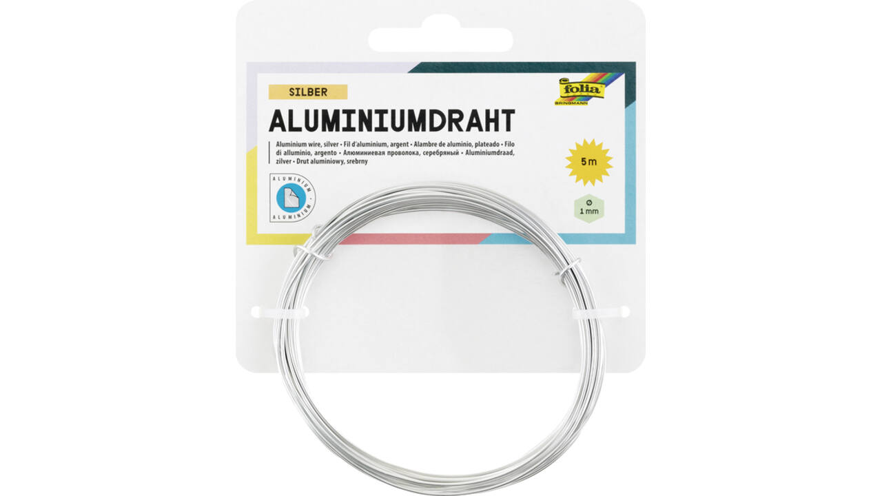 Aluminiumdraad Folia 1mmx5m zilver