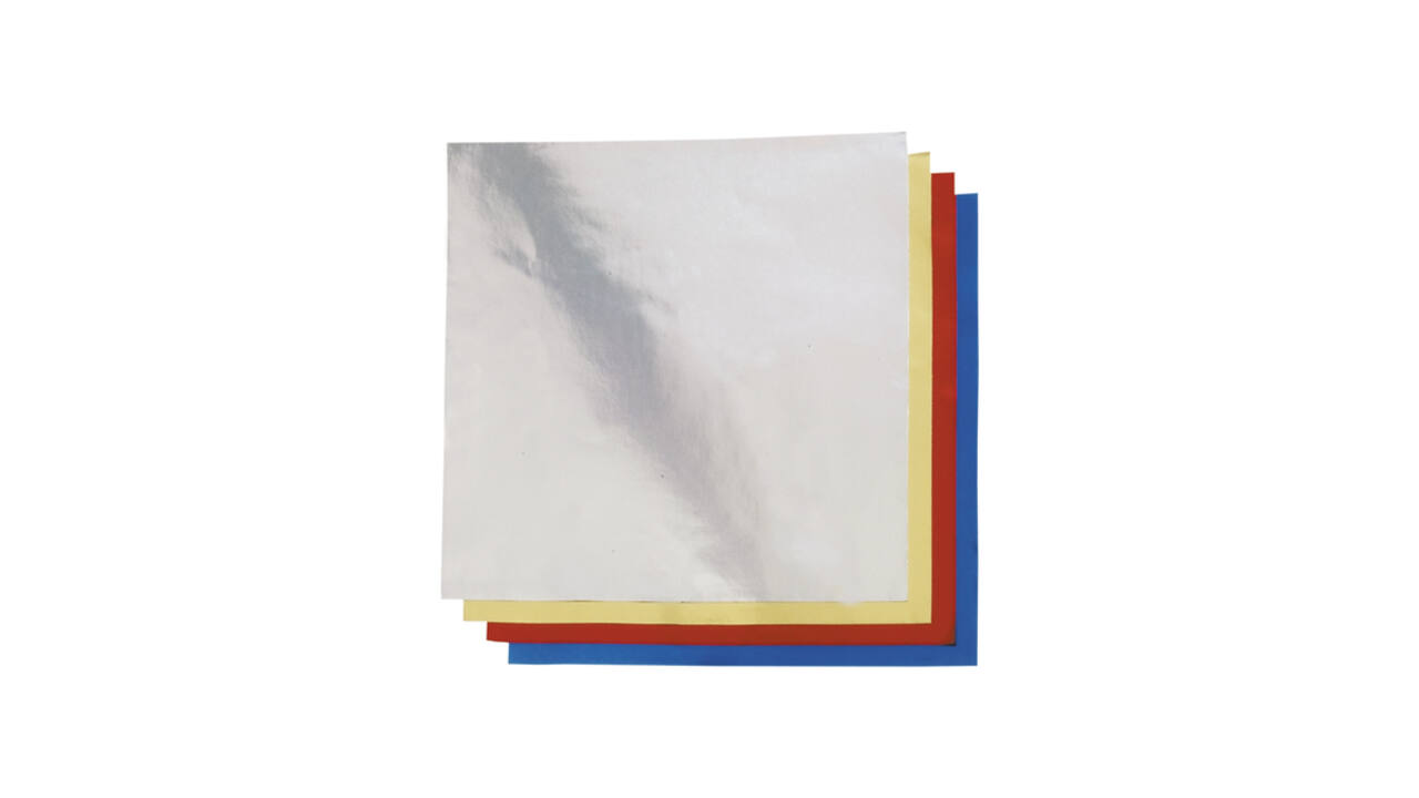 Vouwblaadjes Folia 15x15cm 50 vel alufolie assorti kleuren