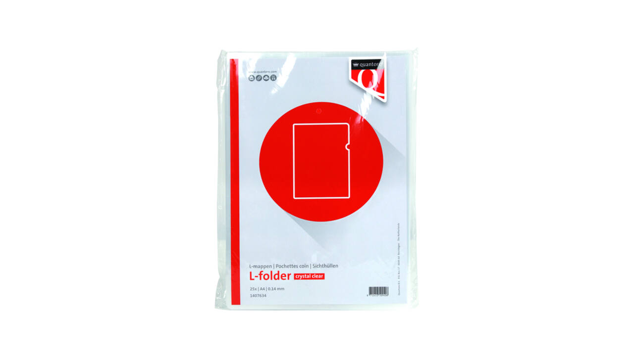 Insteekmap L-model Quantore A4 PP 0.14mm glad 25 stuks