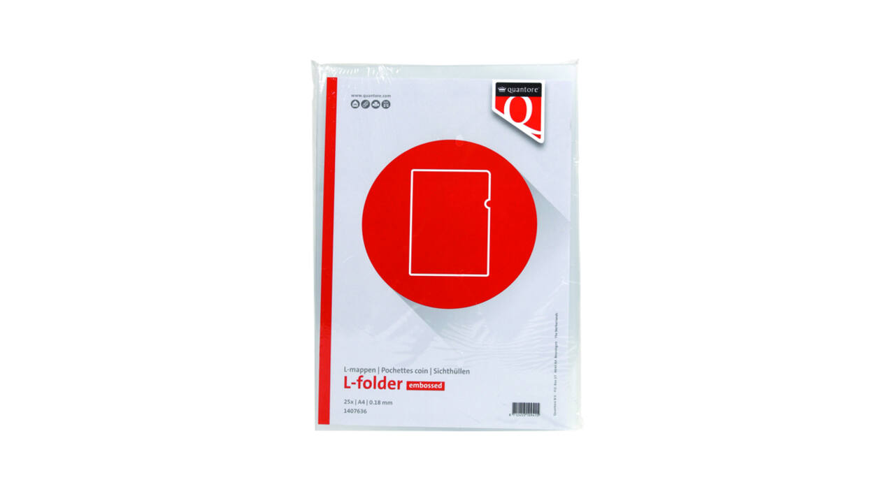 Insteekmap L-model Quantore A4 PP 0.18mm nerf 25 stuks