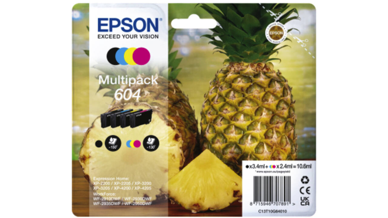 Inktcartridge Epson 604 T10G64 zwart + 3 kleuren
