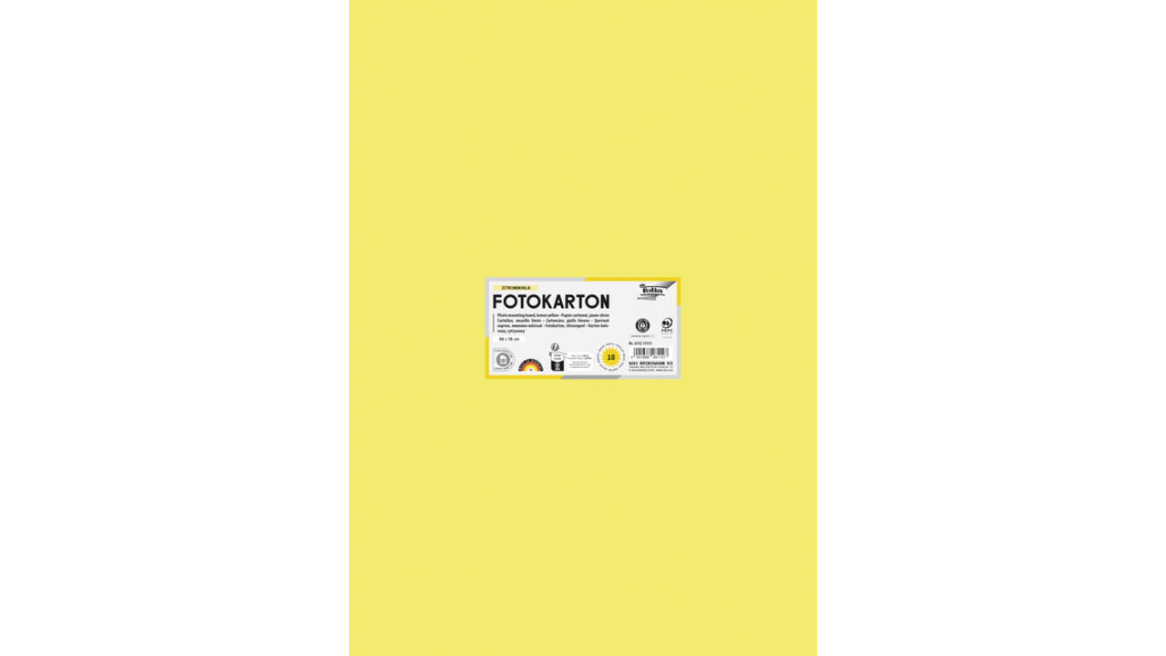 Fotokarton Folia 300gr 50x70cm 12 citroengeel