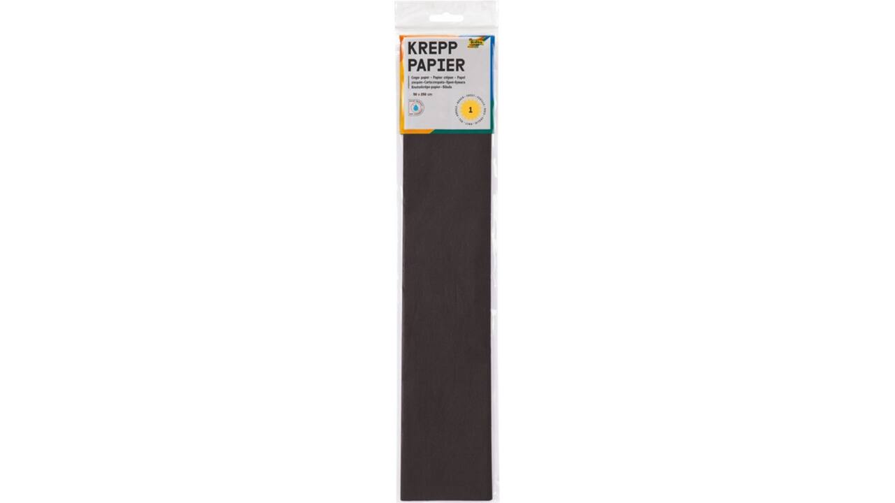 Crêpepapier Folia 50x250cm 10vel 199 zwart