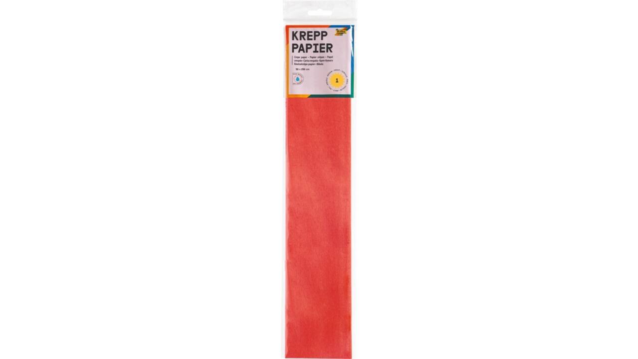 Crêpepapier Folia 50x250cm 10vel 134 vuurrood