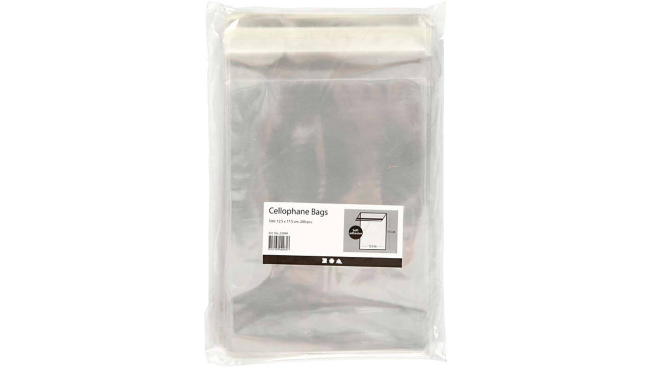 Cellofaanzak Creativ Company 17.3x12.3cm 25 micron met plakstrip 200st