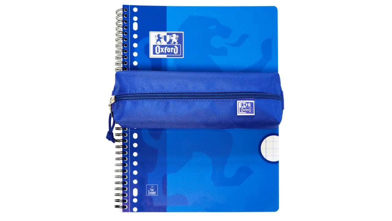 Pennenetui Oxford rechthoek blauw