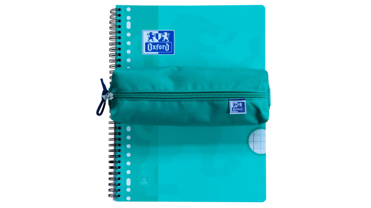 Pennenetui Oxford rechthoek turquoise