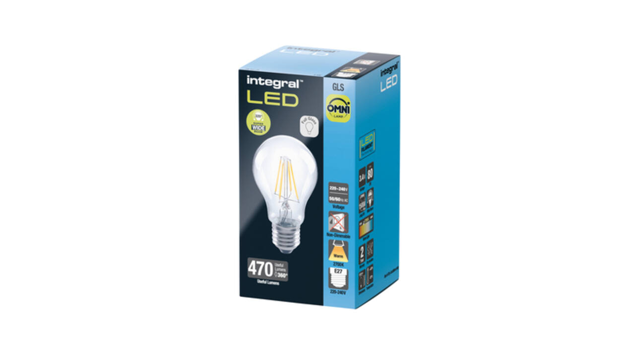 Ledlamp Integral E27 2700K warm wit 3.4W 470lumen
