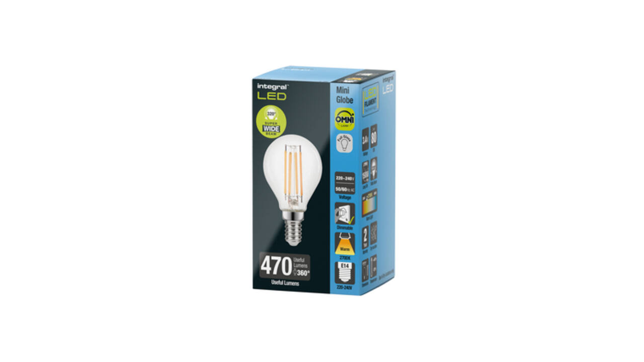 Ledlamp Integral E14 2700K warm wit 3.4W 470lumen