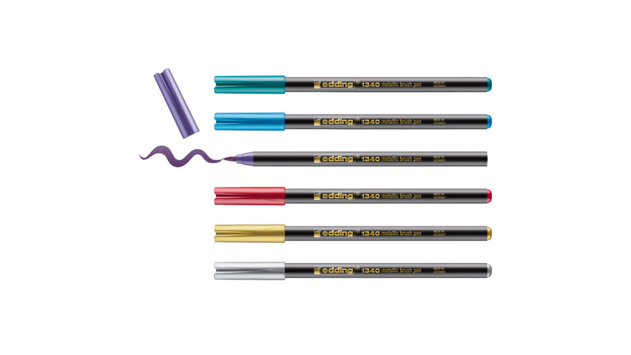 Brushpen edding 1340 metallic assorti set à 6 stuks