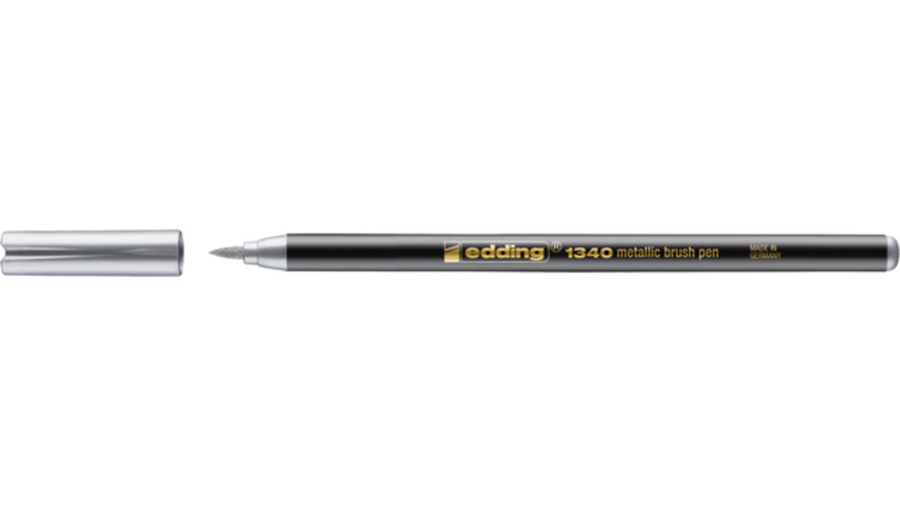 Brushpen edding 1340 metallic zilver