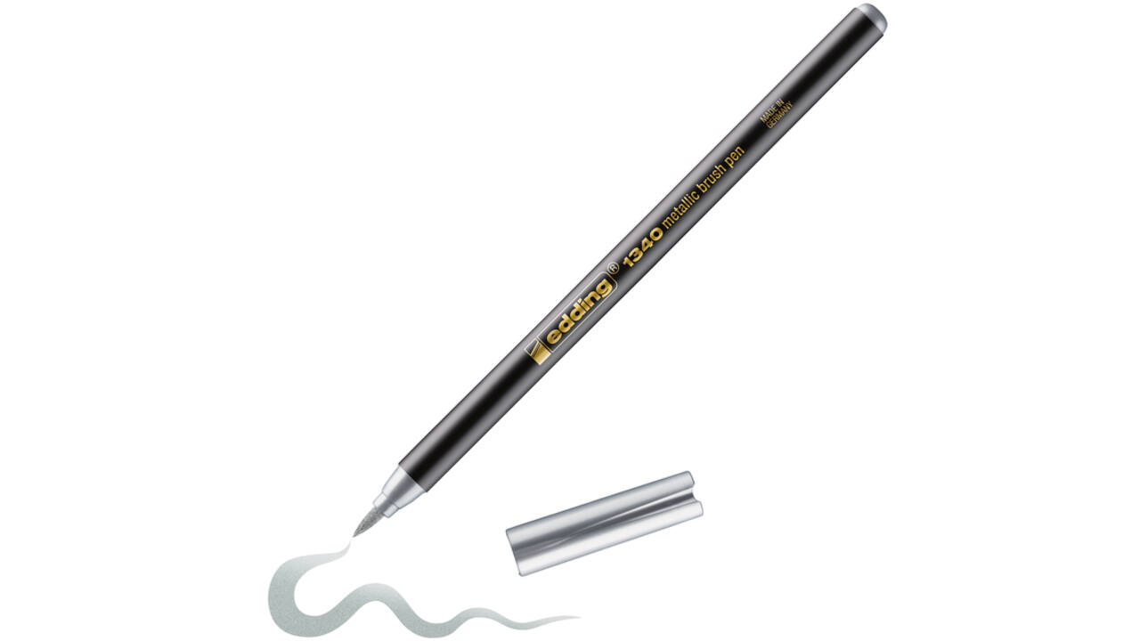 Brushpen edding 1340 metallic zilver