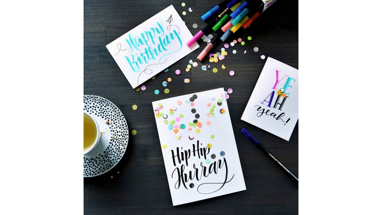 Brushpen edding 1340 Happy Lettering assorti set à 9 stuks