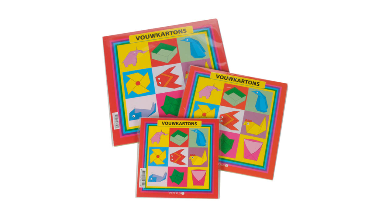 Vouwkarton vierkant 20x20cm 105gram assorti 40 vel