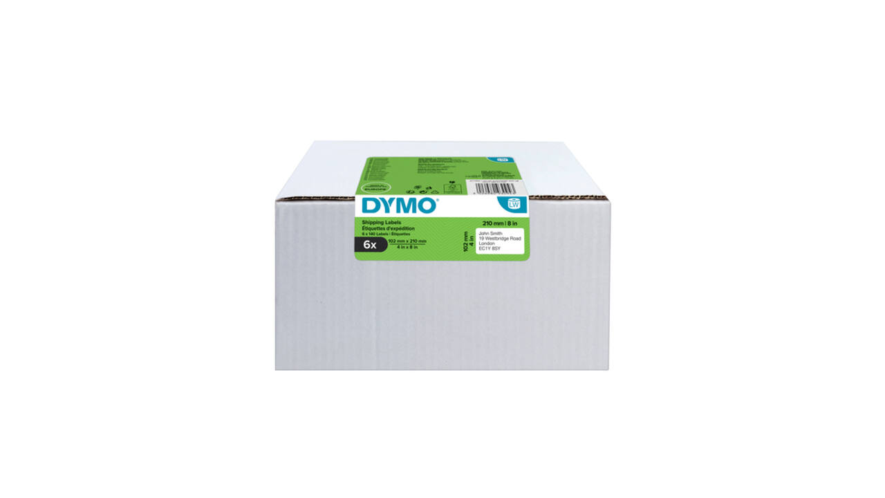 Etiket Dymo LabelWriter 5XL verzendlabel 102x210mm 6 rollen á 140 stuks wit