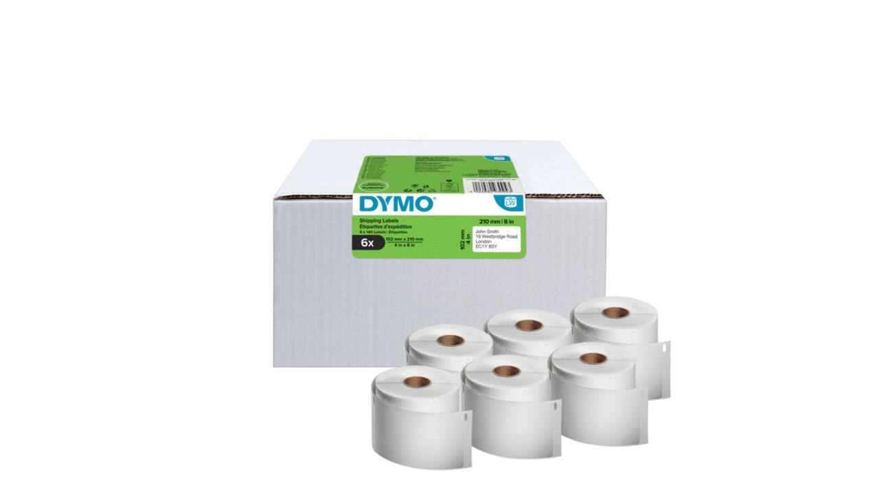 Etiket Dymo LabelWriter 5XL verzendlabel 102x210mm 6 rollen á 140 stuks wit
