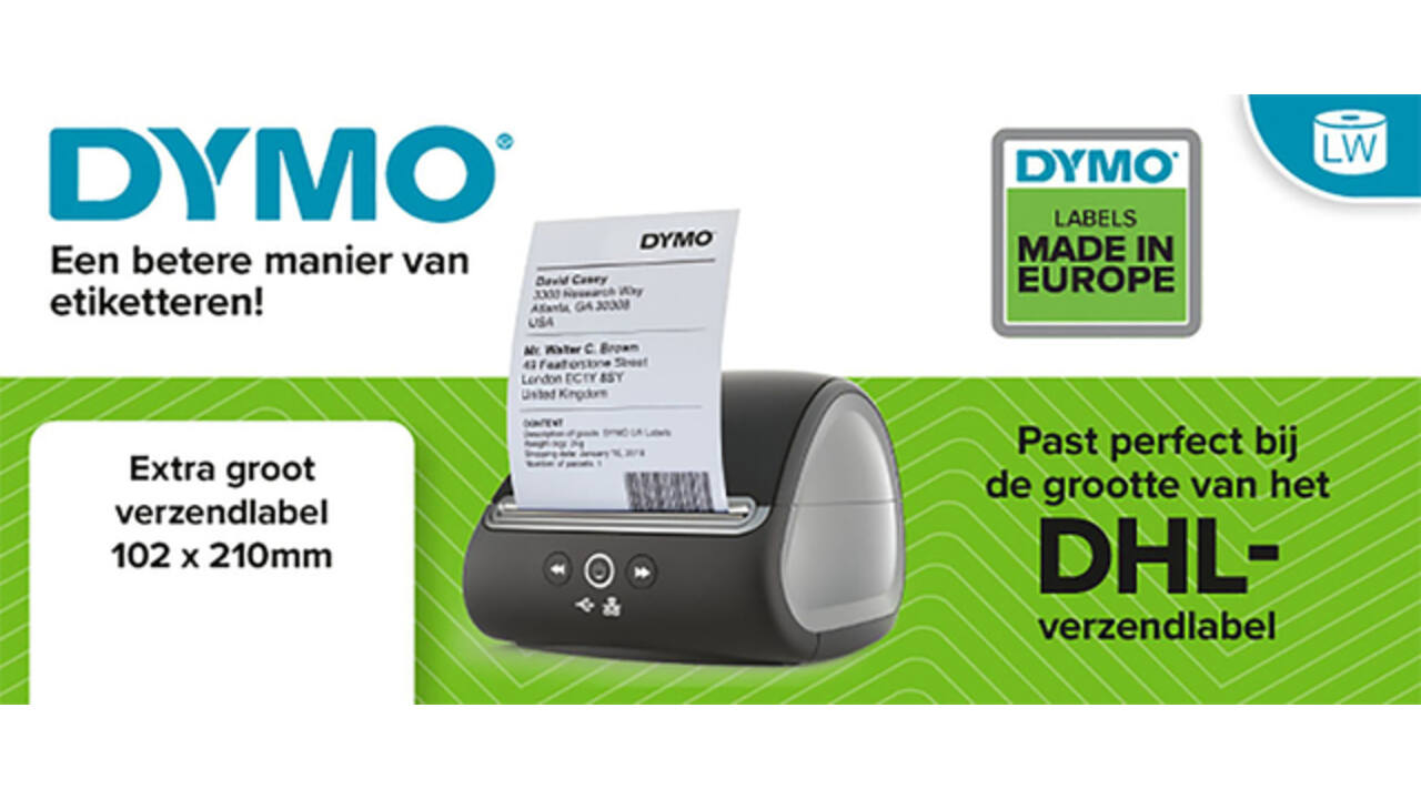 Etiket Dymo LabelWriter 5XL verzendlabel 102x210mm 6 rollen á 140 stuks wit