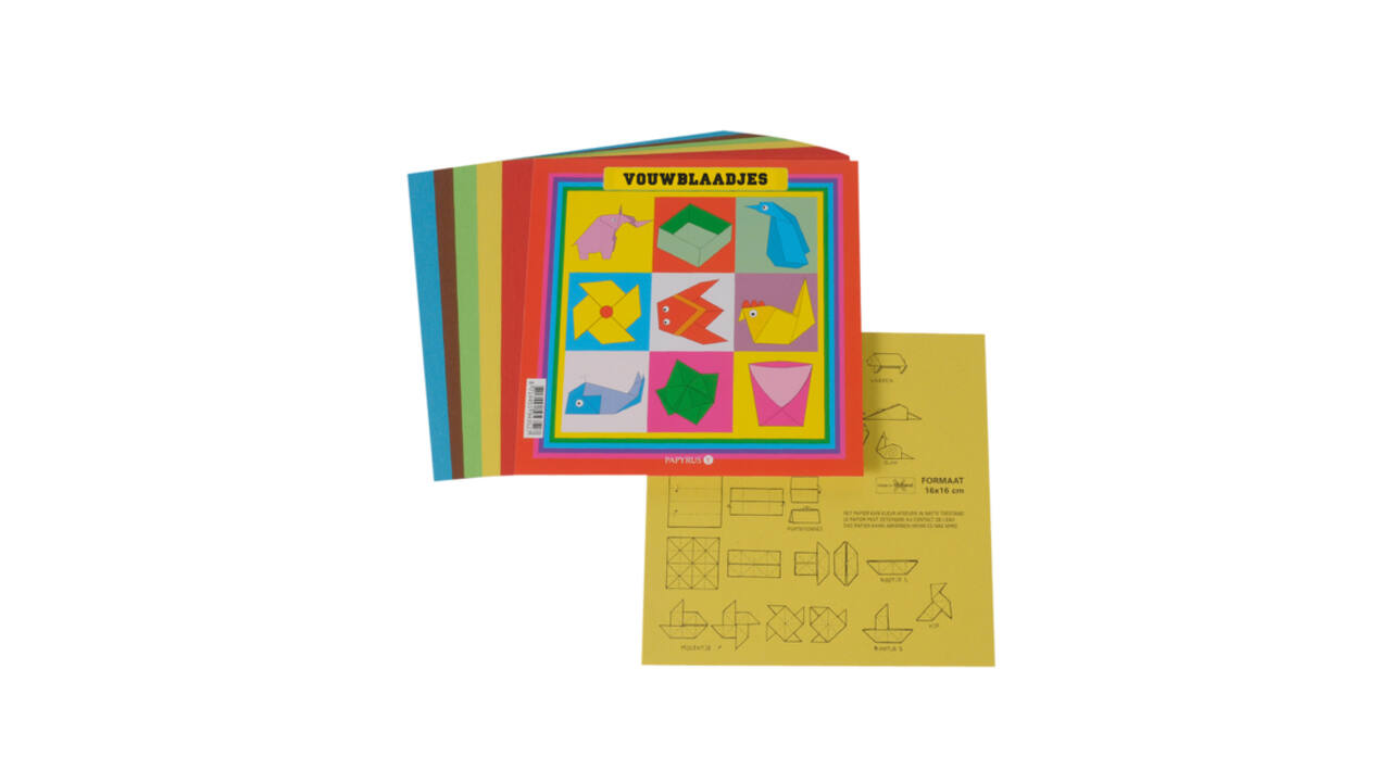 Vouwblaadjes vierkant 16x16cm 65gram assorti