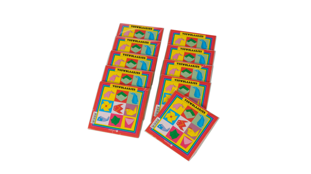 Vouwblaadjes vierkant 16x16cm 65gram assorti