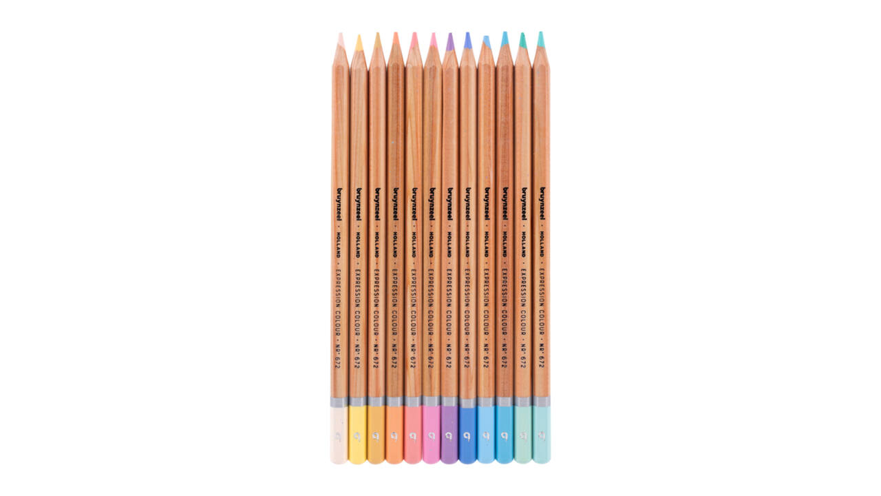 Kleurpotloden Bruynzeel Expression assorti pastel blik à 12 stuks