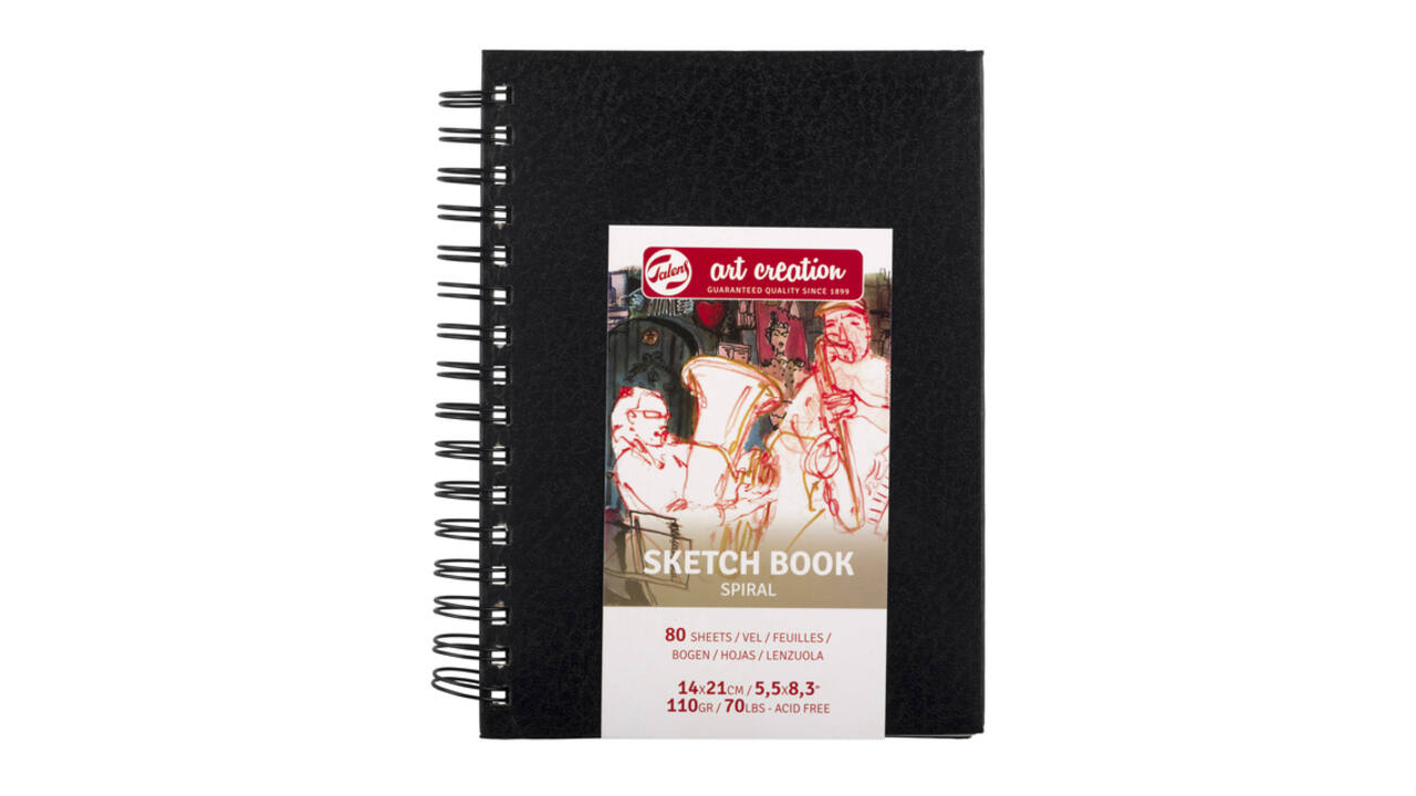 Schetsboek Talens Art Creation 80 vel 110gr 140x210mm spiraal zwart
