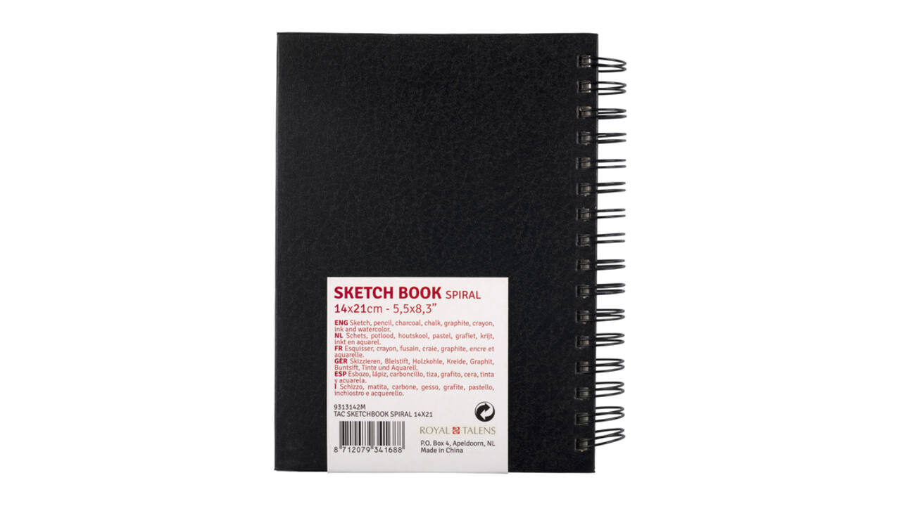 Schetsboek Talens Art Creation 80 vel 110gr 140x210mm spiraal zwart
